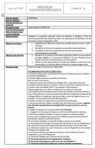 Procédure vaccination hépatite B